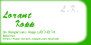 lorant kopp business card